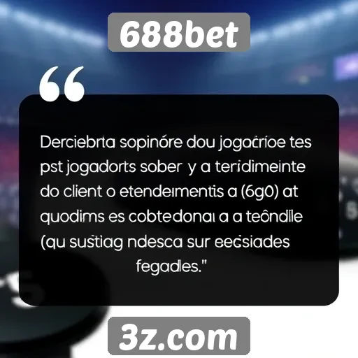 Feedback de jogadores sobre atendimento ao cliente 688bet